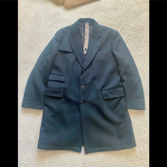 Mens Wool & rabbit fur coat - Picture 5 of 15